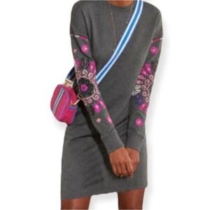 Boden Gray Dress with Pink and Blue Accents